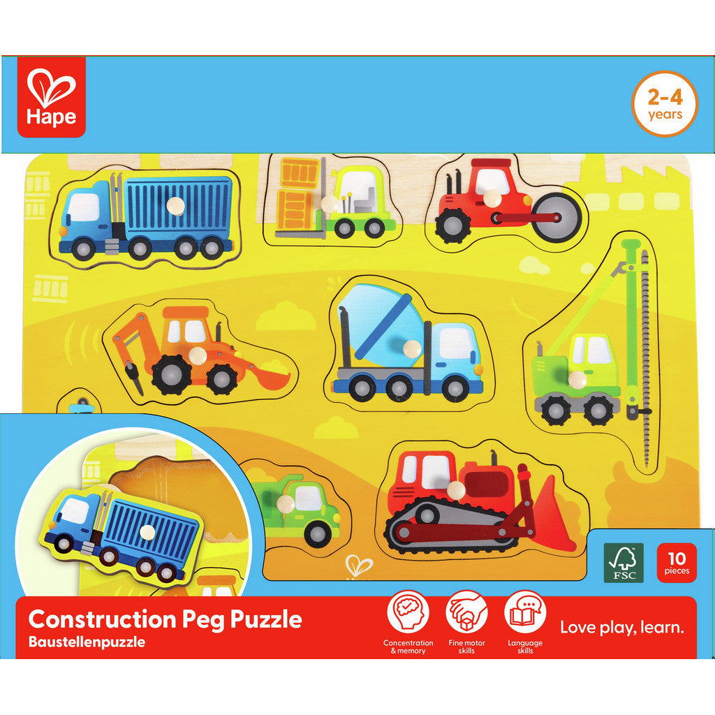 Construction Peg Puzzle - 10 Pcs