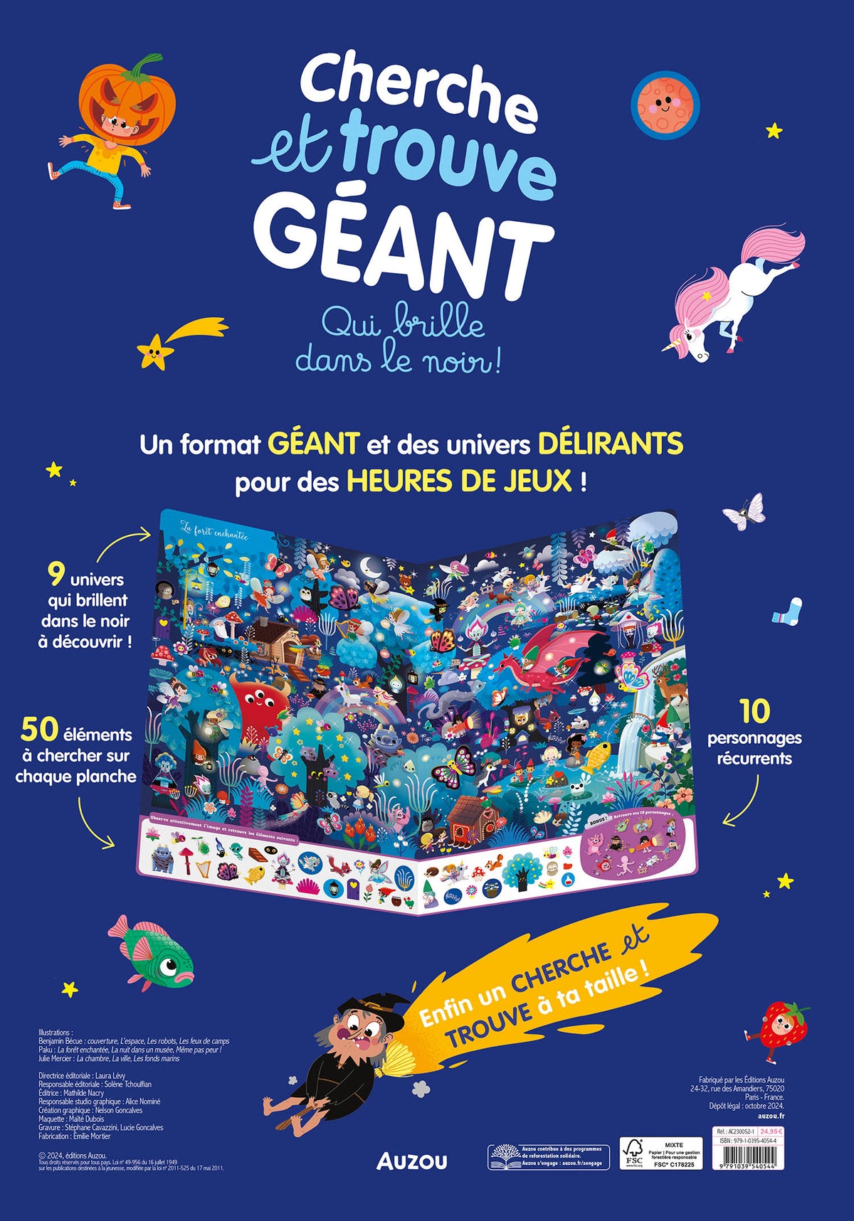 Livre - Cherche et trouve géant - Qui brille dans le noir ! (Fr)