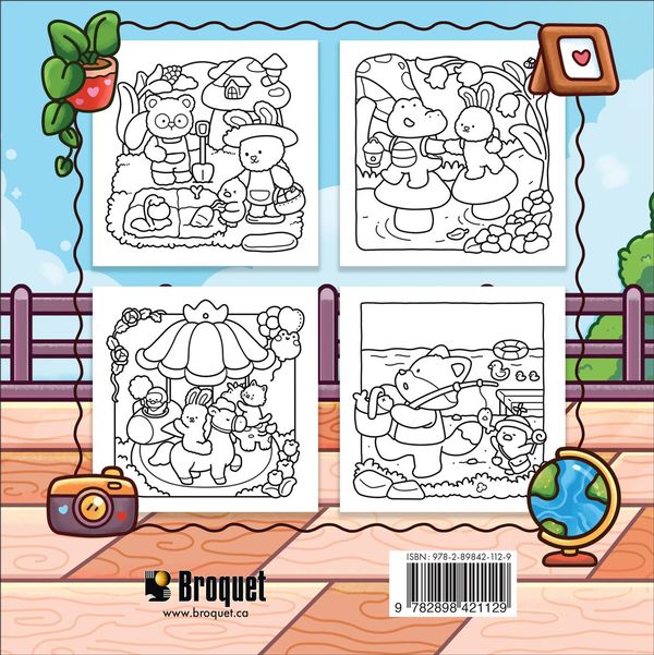 Coloriage cozy réconfortant - Mignons à croquer