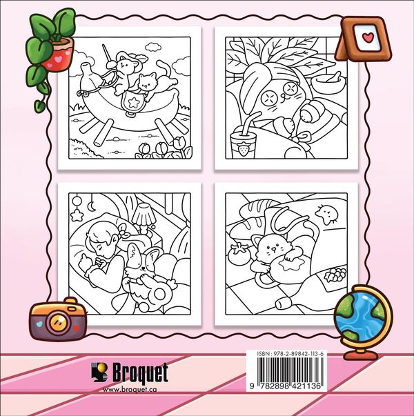 Coloriage cozy réconfortant - Petits bonheurs d'animaux