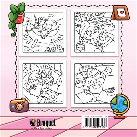 Coloriage cozy réconfortant - Petits bonheurs d'animaux