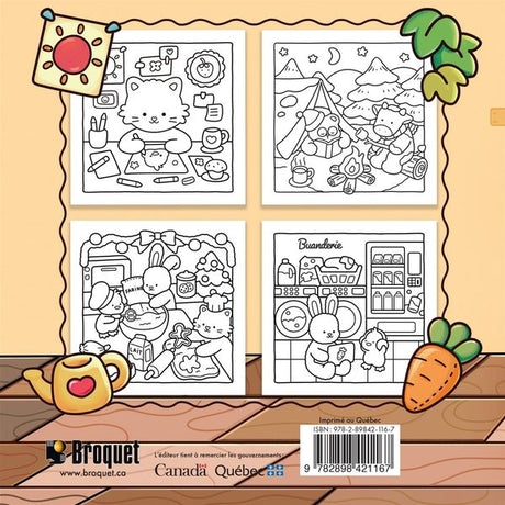 Coloriage cozy réconfortant - Petites choses adorables