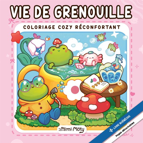 Coloriage cozy réconfortant - Vie de grenouille