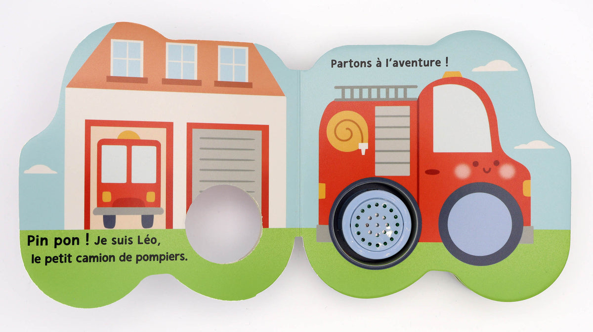 Livre - Petits véhicules sonores - Léo le camion de pompiers (Fr)