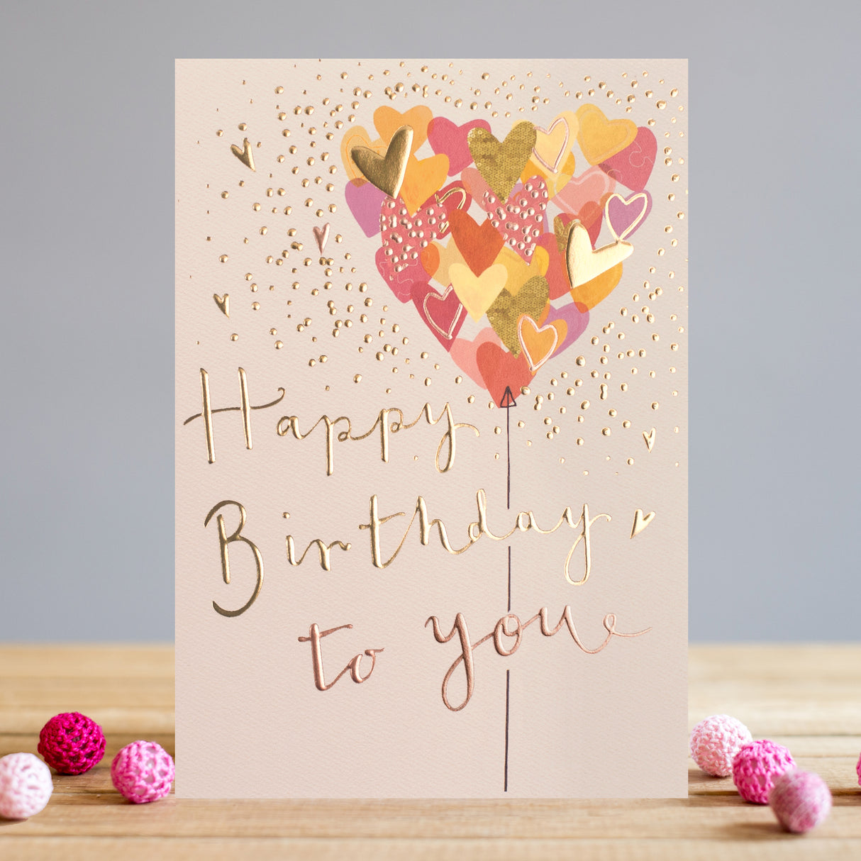 Carte de souhaits - Happy birthday to you - Coeurs