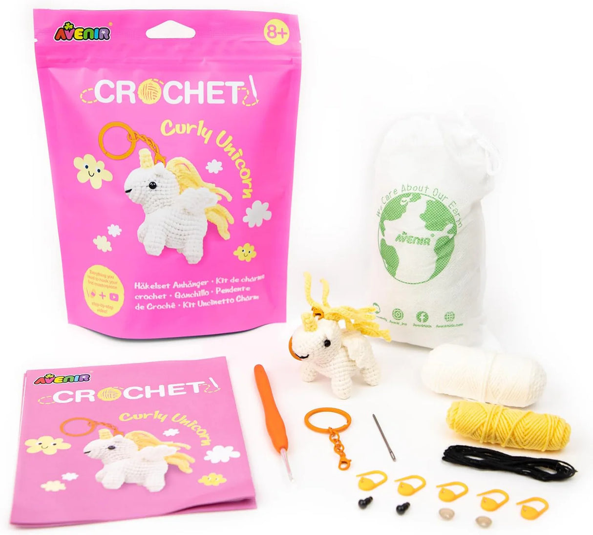 Avenir - Crochet Keychain - Curly Unicorn