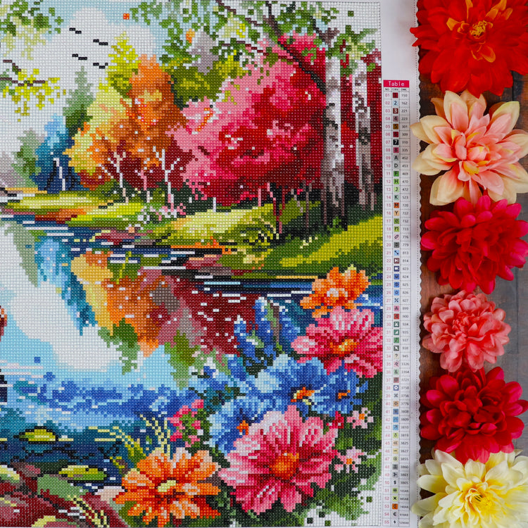 Broderie de diamant - Lac paisible