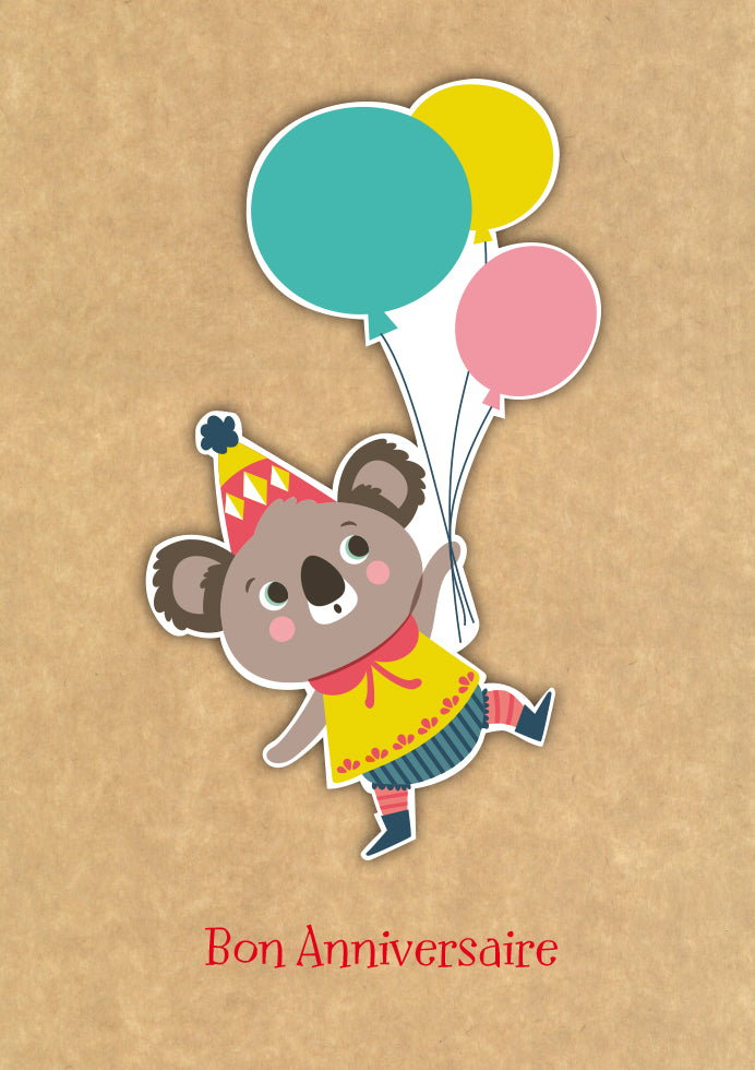 Carte de souhaits - Bon Anniversaire - Koala