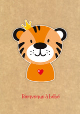 Carte de souhaits - Bienvenue à bébé - Tigre