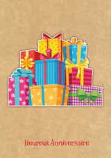 Carte de souhaits - Heureux anniversaire - Cadeaux