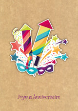Carte de souhaits - Joyeux anniversaire - Artifices