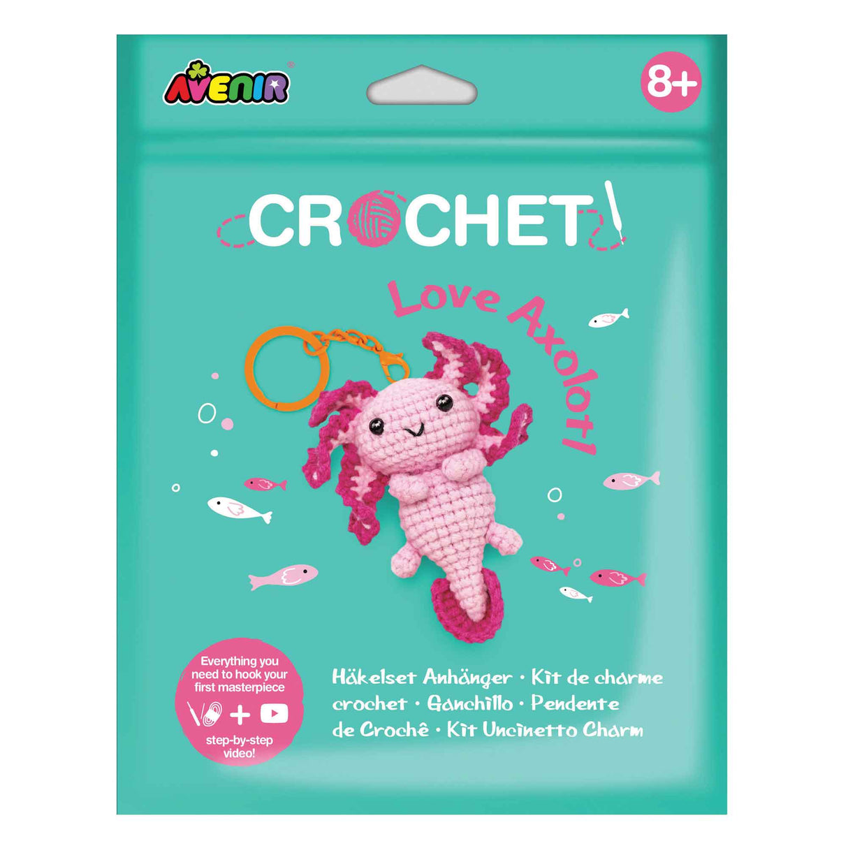 Avenir - Porte-clés au crochet - Love Axolotl