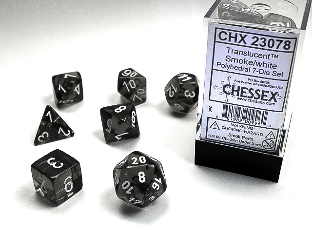 Polyhedral Dice Set Smoke / White - Translucent
