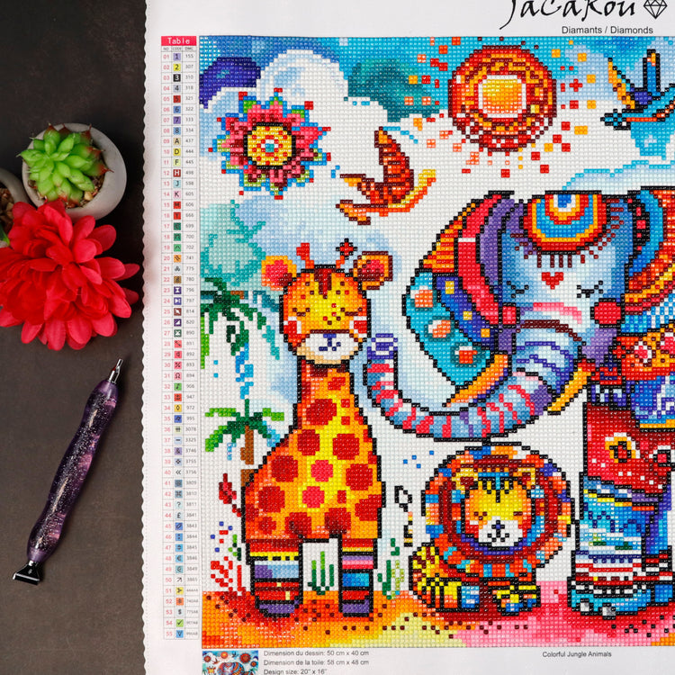 Diamond Painting - Colorful Jungle Animals
