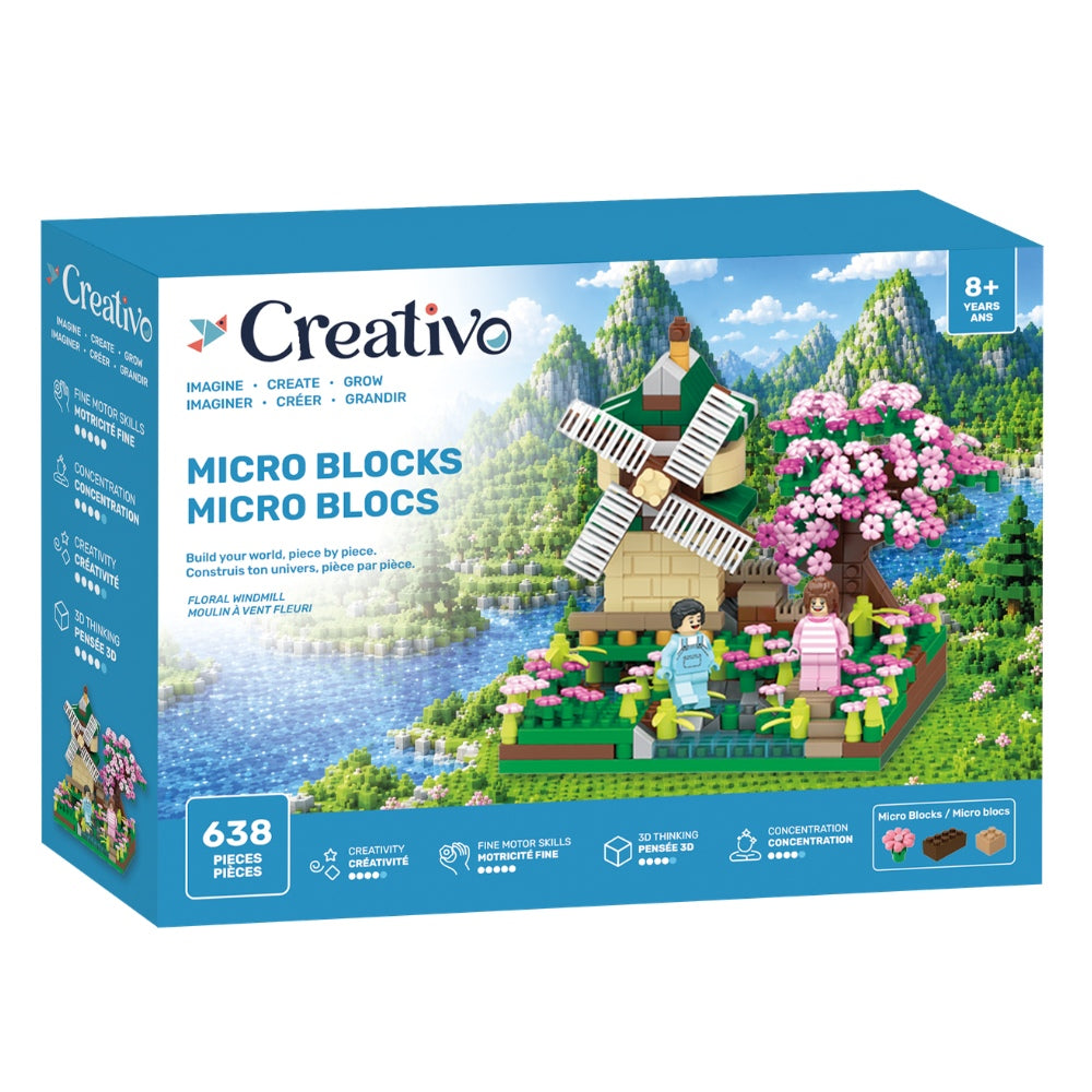 Creativo : Cubes magnétiques 3D - Moulin à vent fleuri