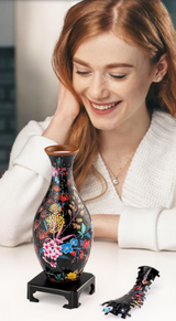 3D Puzzle Vase - Elegant Floral Print