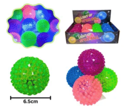 Balle rebondissante spike avec lumière (assortiment)