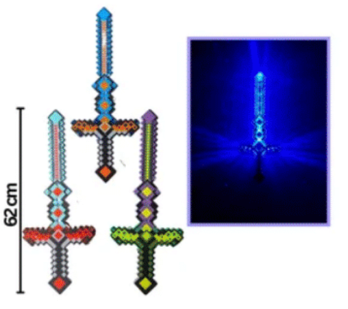 Épée diamant lumineuse avec sons (assortiment)