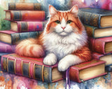 Diamond Painting - Cat and Books