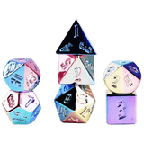 Ensemble dés polyédriques Plaqué Aluminium - Rainbow Aegis Uninked