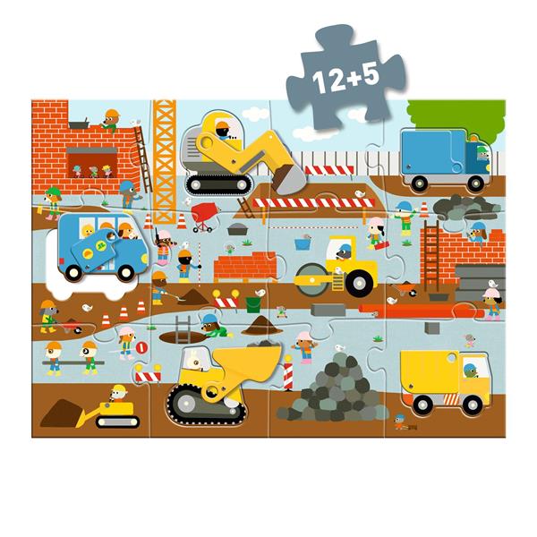 Giant Puzzle - Construction Site - 12 pcs