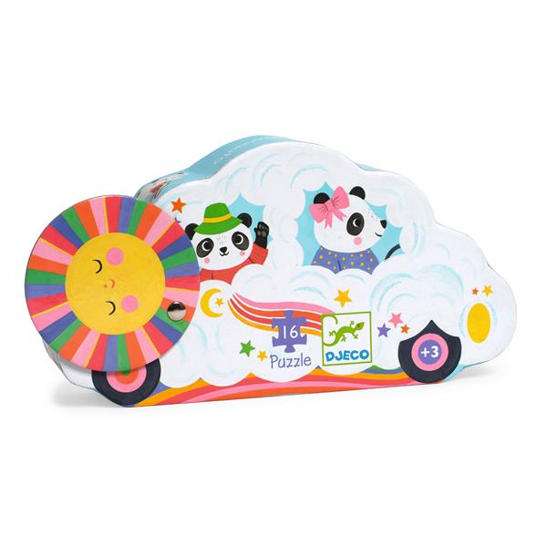 Puzzle silhouette - Voiture nuage - 16 mcx