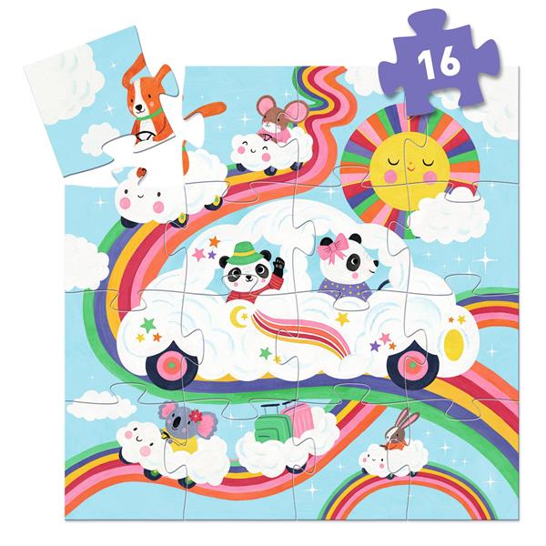 Puzzle silhouette - Voiture nuage - 16 mcx