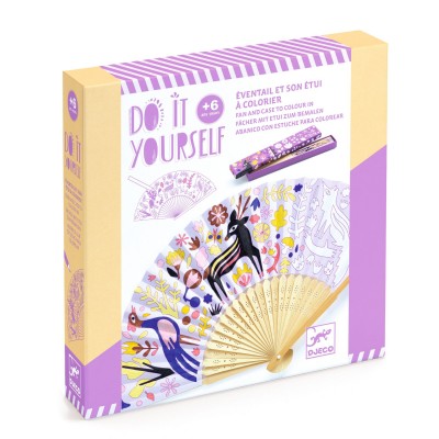 DIY - Fan and case to colour in - Woodland Beauty