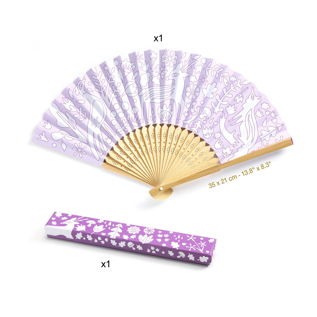 DIY - Fan and case to colour in - Woodland Beauty