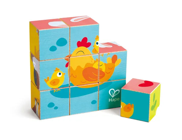 Animaux de la ferme - 9 mcx Bois Cube