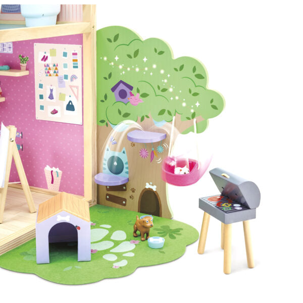 Maison de poupée 2 étages en bois Fashion Glow Dream