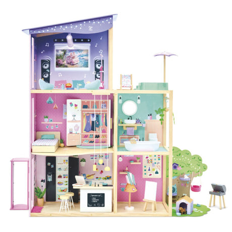 Maison de poupée 2 étages en bois Fashion Glow Dream