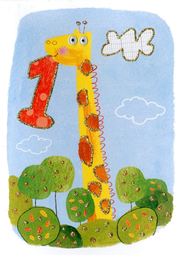 Carte de souhaits - Girafe - 1 an