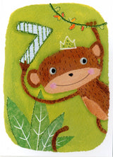 Carte de souhaits - Singe - 7 ans