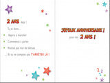 Carte de souhaits - Joyeux anniversaire - 2 ans