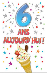 Carte de souhaits - Joyeux anniversaire - 6 ans