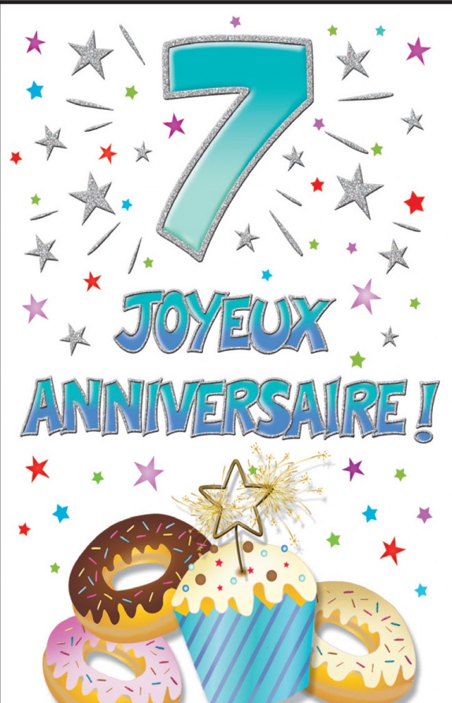 Carte de souhaits - Joyeux anniversaire - 7 ans