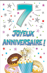 Carte de souhaits - Joyeux anniversaire - 7 ans