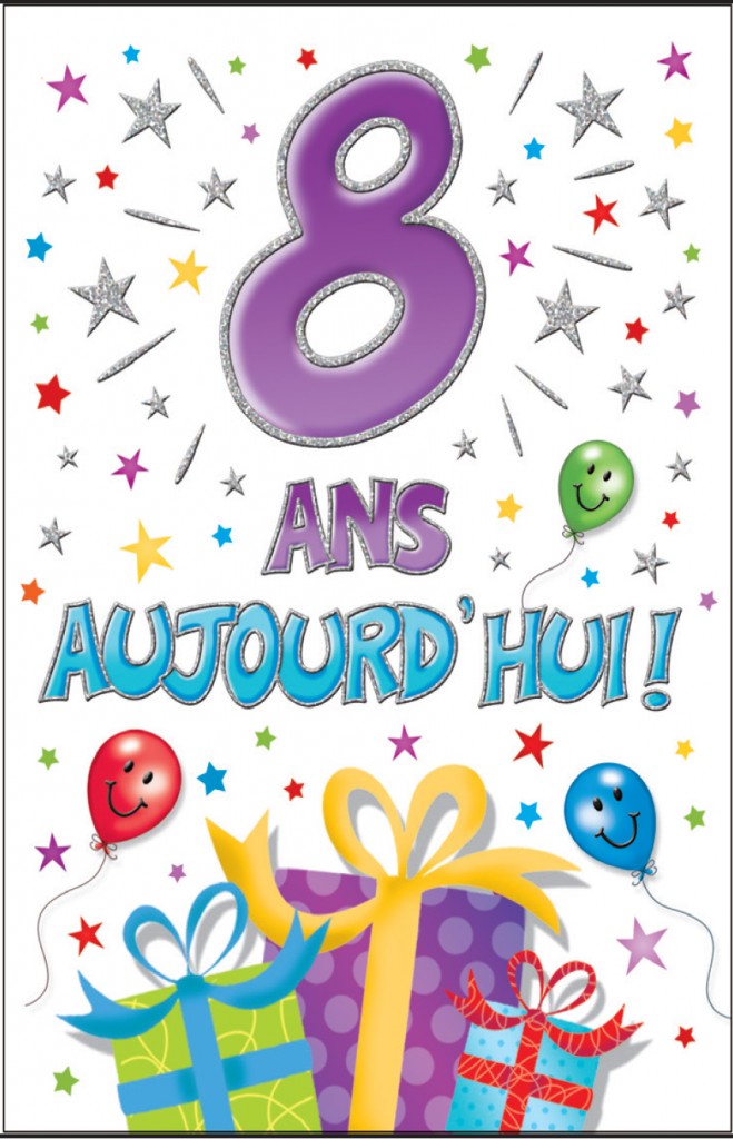 Carte de souhaits - Joyeux anniversaire - 8 ans
