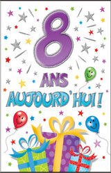 Carte de souhaits - Joyeux anniversaire - 8 ans