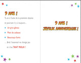 Carte de souhaits - Joyeux anniversaire - 9 ans