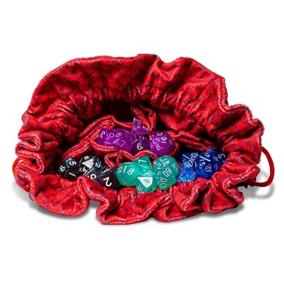 Compartmentalized Dice Carrying Pouch - Red Dragon