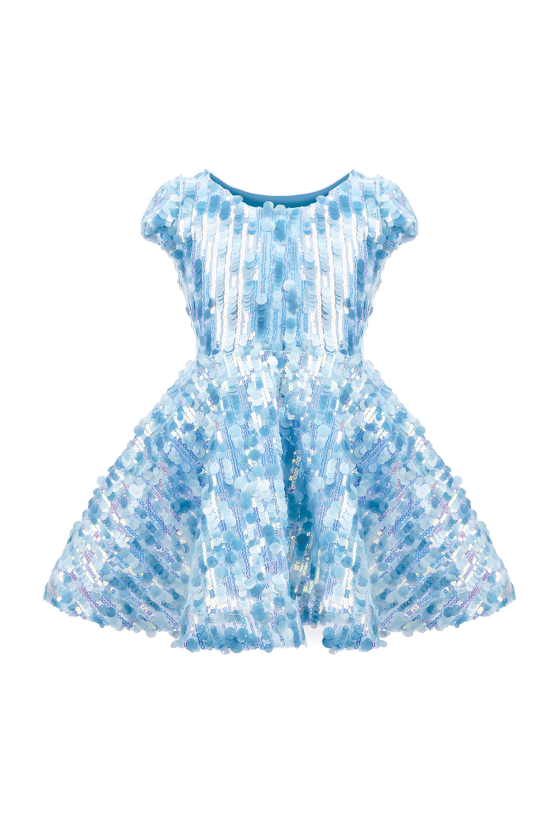 Blue Sequins Concert Queen Dress