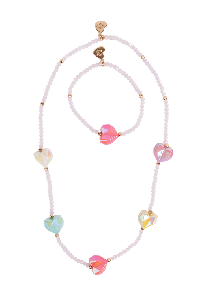 Collier et bracelet - Coeur géode