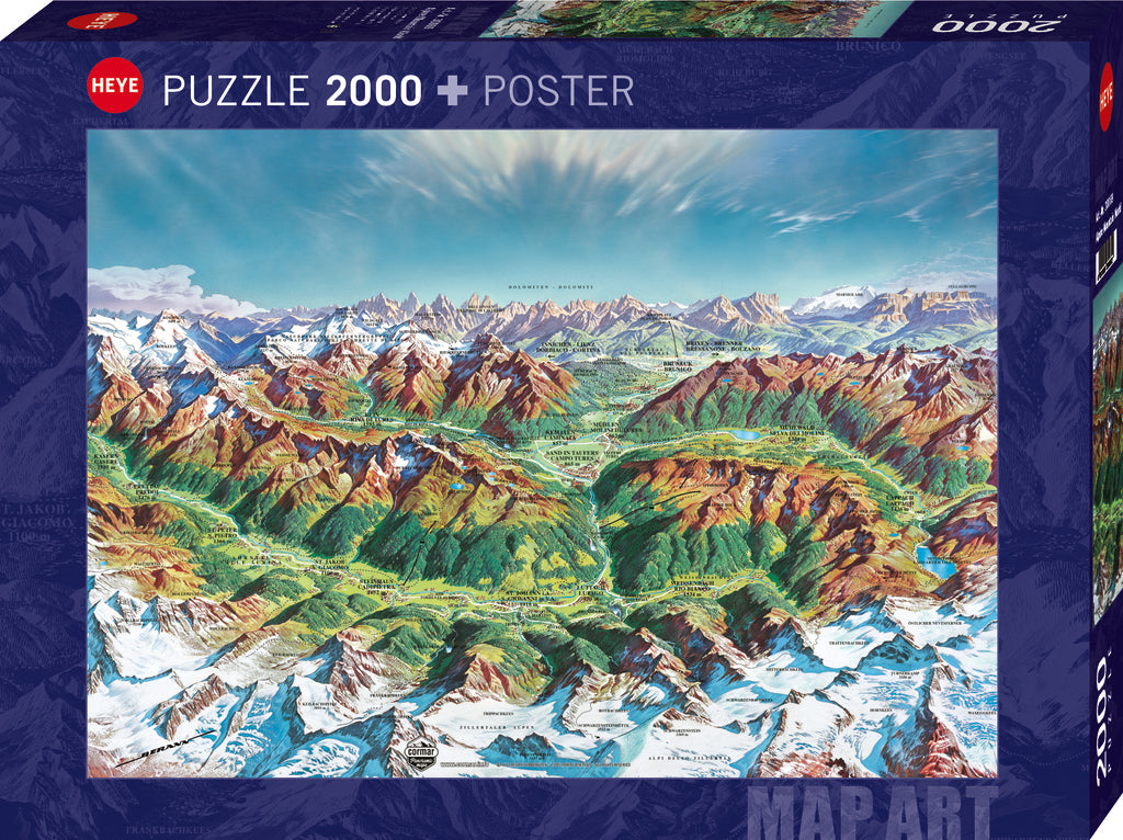 Map Art - Alpine Mountain World - 2000 pcs