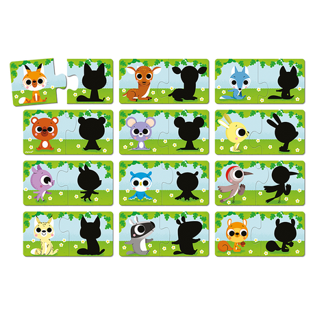 Animals and their shadows - 12 x 2 pcs