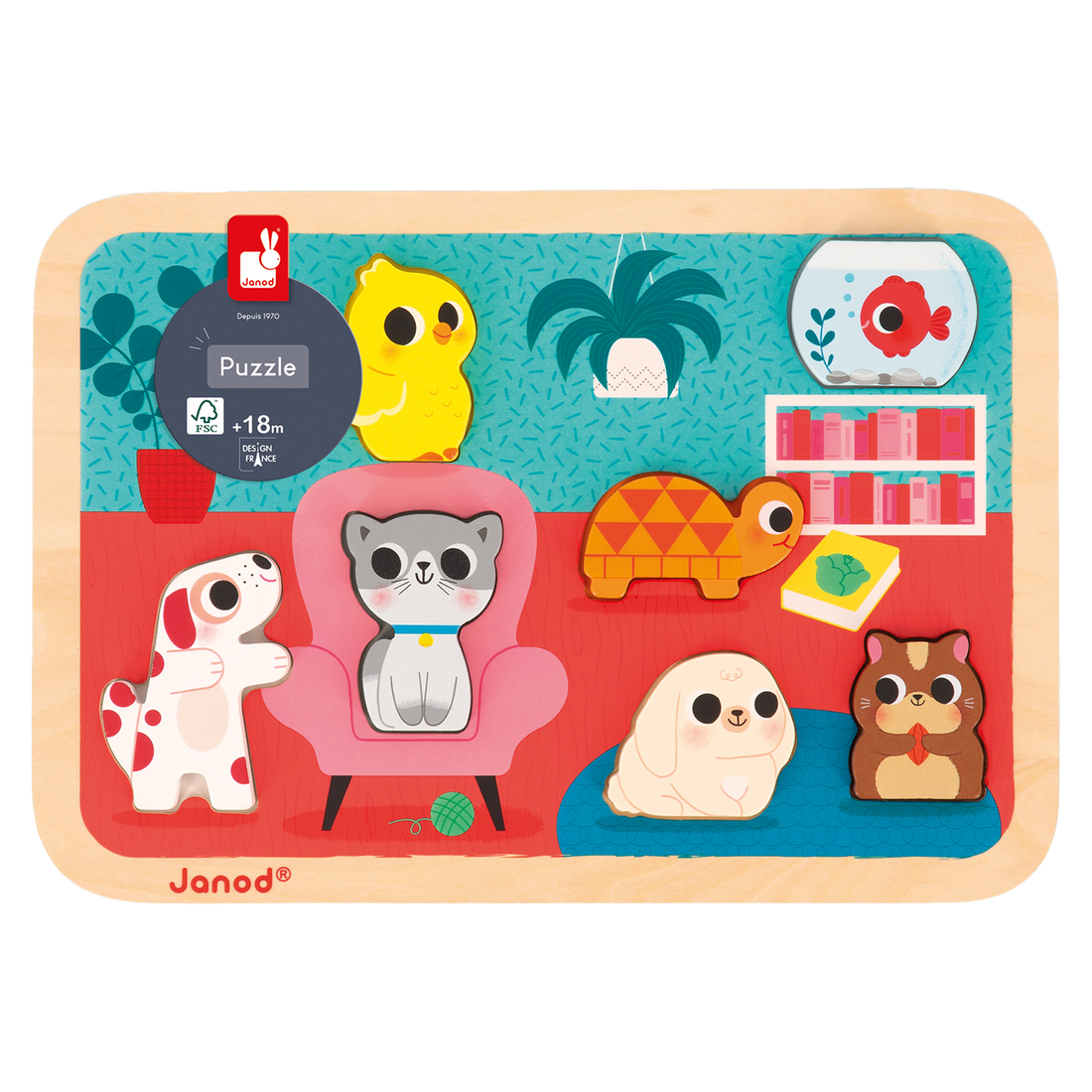 Domestic Animals - 7 pcs Wood