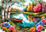 Broderie de diamant - Lac paisible