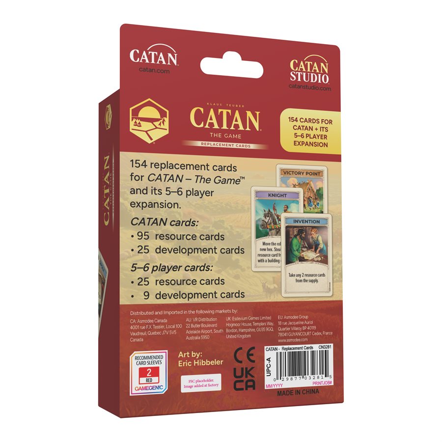 Catan 6th Edition - Replacement Cards - Jeu de base (Ang)