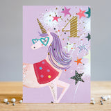 Carte de souhaits - Licorne - 4 ans